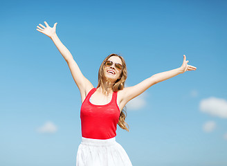 Image showing girl standing on the beach