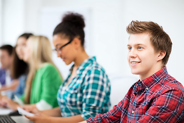 Image showing student with computer studying at school