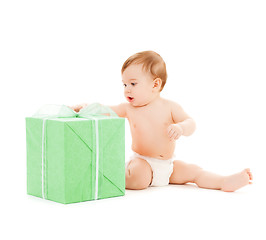 Image showing happy child with gift box