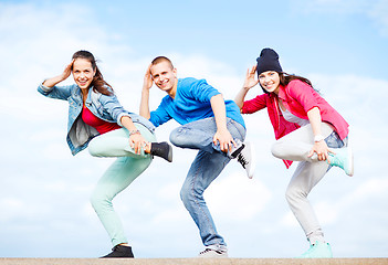 Image showing group of teenagers dancing