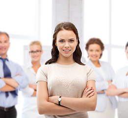 Image showing attractive young businesswoman in office