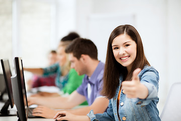 Image showing student with computers studying at school