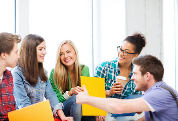 Image showing students communicating and laughing at school