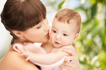 Image showing happy mother with adorable baby