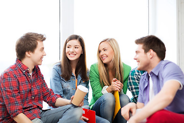 Image showing students communicating and laughing at school