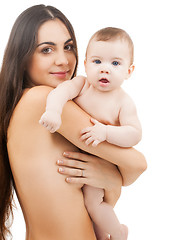 Image showing happy mother with adorable baby