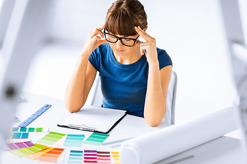 Image showing stressed interior designer