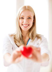 Image showing female doctor with heart