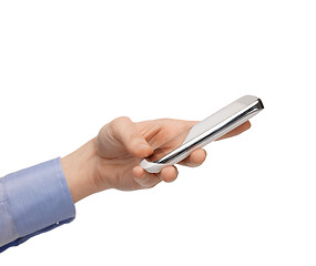 Image showing woman hand with smartphone