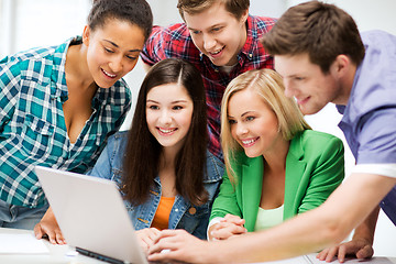 Image showing students looking at tablet pc in lecture at school