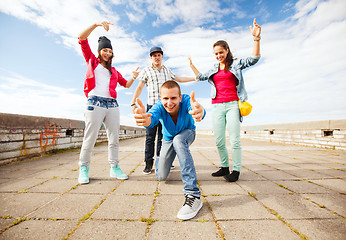 Image showing group of teenagers dancing