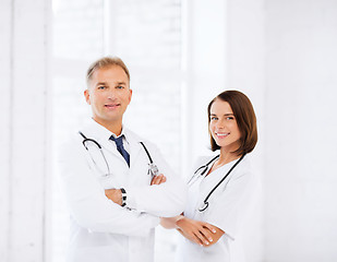 Image showing two doctors with stethoscopes