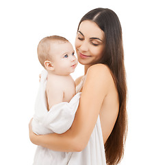 Image showing happy mother with adorable baby