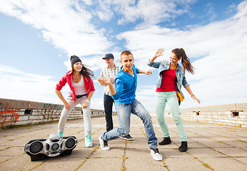 Image showing group of teenagers dancing