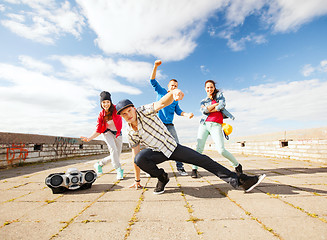 Image showing group of teenagers dancing