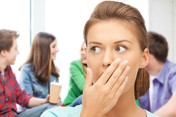 Image showing terrified  student girl at school