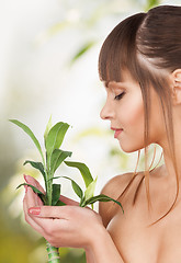 Image showing beautiful woman on nature