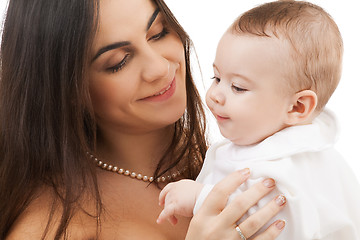 Image showing happy mother with adorable baby