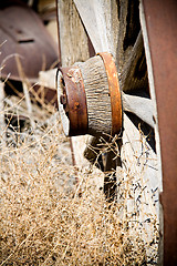 Image showing old wagon wheel