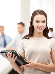 Image showing businesswoman with tablet pc in office