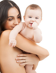 Image showing happy mother with adorable baby