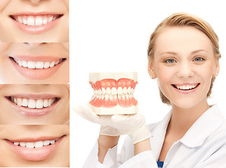 Image showing doctor with jaws and smiles