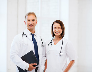 Image showing two doctors with stethoscopes