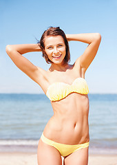 Image showing girl posing on the beach