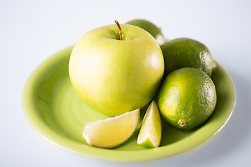 Image showing green apple in green bowl