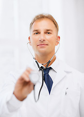 Image showing male doctor with stethoscope