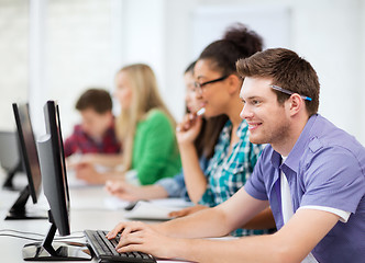 Image showing students with computers studying at school