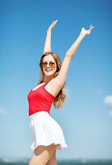 Image showing girl standing on the beach