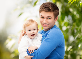 Image showing happy father with adorable child