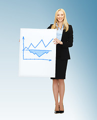 Image showing businesswoman holding board with graph