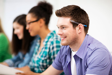 Image showing student with computer studying at school