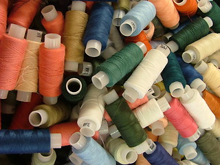 Image showing pile of rolls of threads