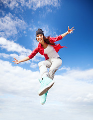 Image showing beautiful dancing girl jumping