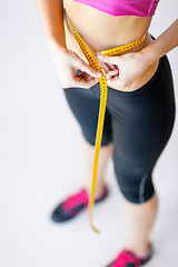 Image showing trained belly with measuring tape