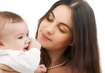 Image showing happy mother with adorable baby