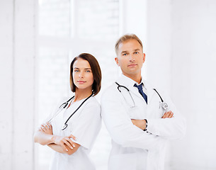 Image showing two doctors with stethoscopes