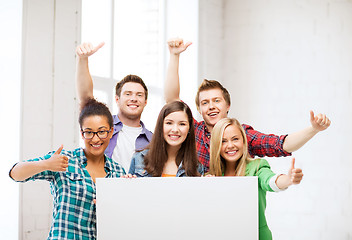 Image showing group of students at school with blank board