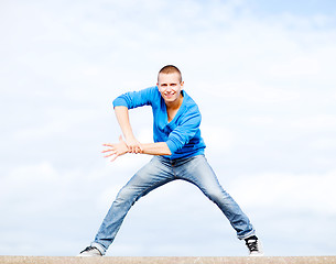 Image showing handsome boy making dance move