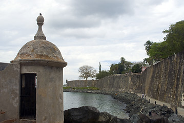 Image showing sentry post at the wall el morro