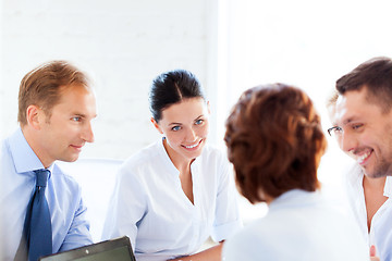 Image showing businesswoman with team on meeting in office