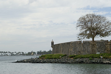 Image showing sentry post at the wall el morro