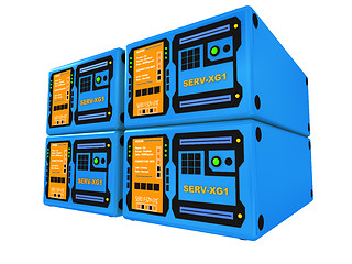 Image showing Blue 3d servers #4