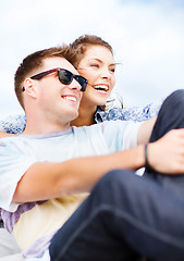 Image showing teenagers hanging out outside