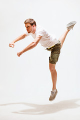 Image showing male dancer jumping in the air