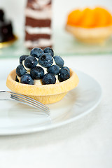 Image showing blueberry cream cupcake