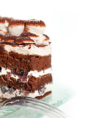 Image showing whipped cream dessert cake slice